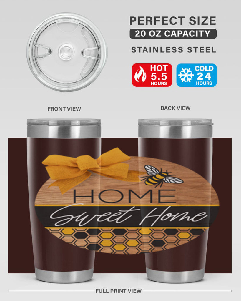 Home Sweet Home Bee and hive pattern Mockup242#- spring- Tumbler