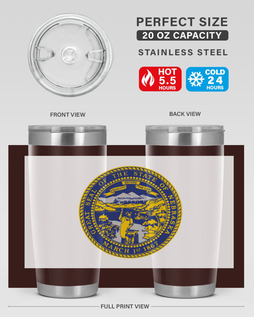 Nebraska 25#- Us Flags- Tumbler