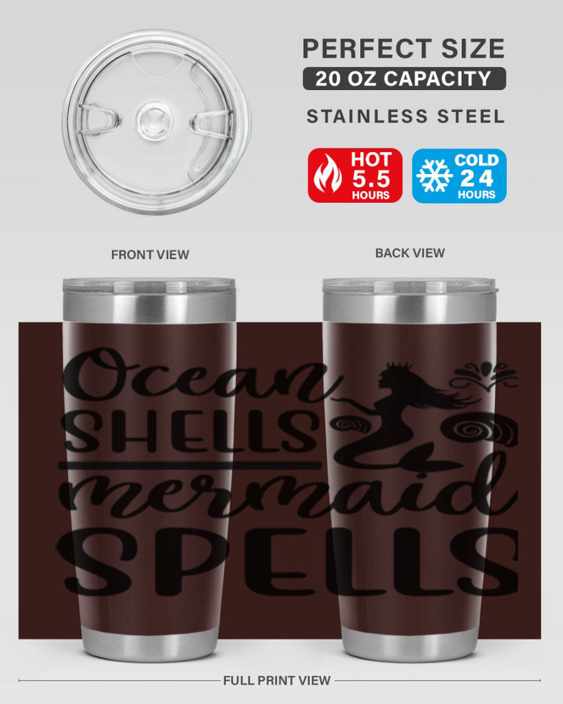 Ocean shells mermaid spells 522#- mermaid- Tumbler