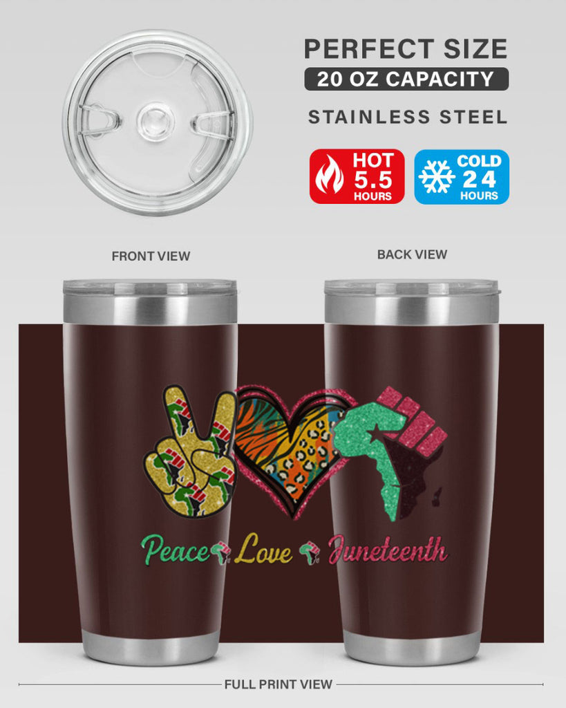 Peace Love Juneteenth Day Fist Png 8#- Juneteenth- tumbler