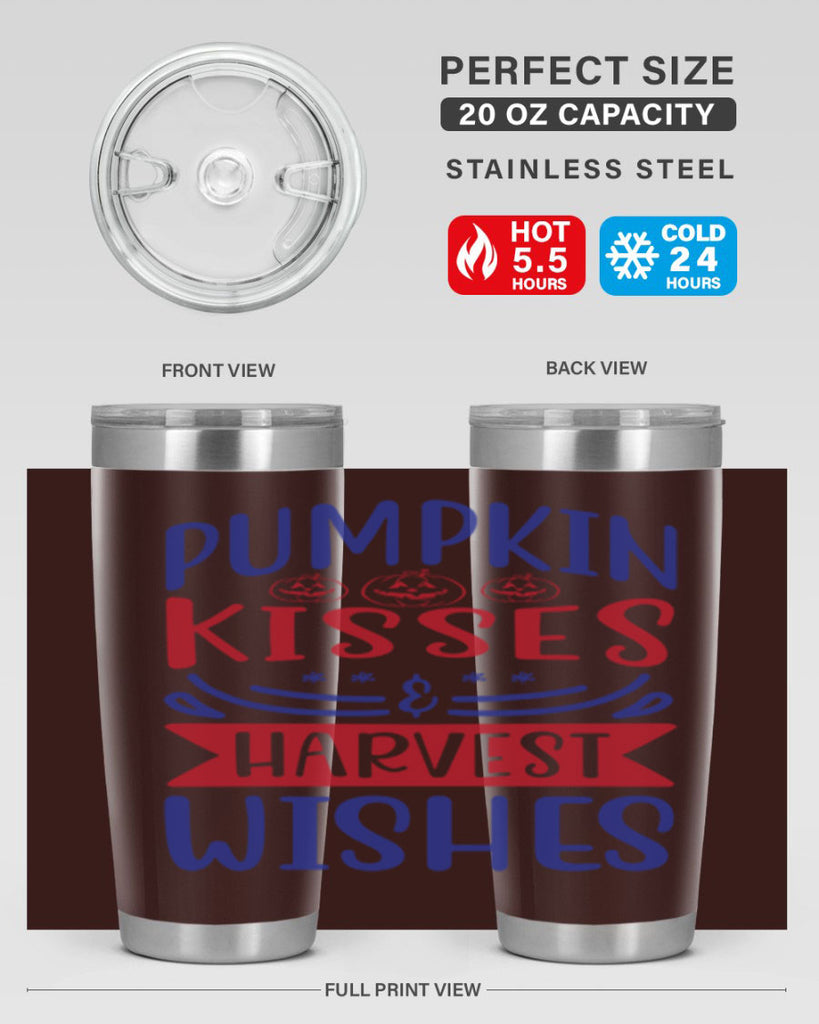 Pumpkin Kisses Harvest Wishes 522#- fall- Tumbler