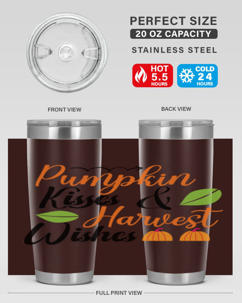 Pumpkin Kisses Harvest Wishes 523#- fall- Tumbler