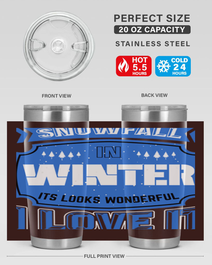 Snowfall in Winter 372#- winter- Tumbler