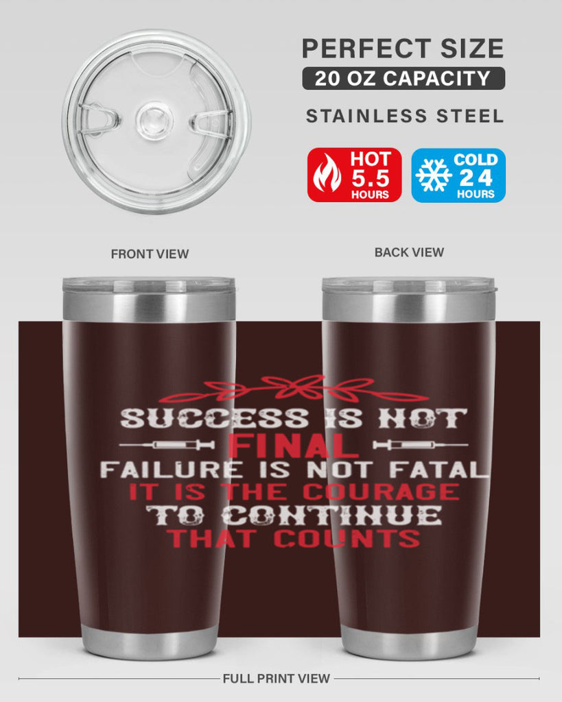 Success is not final Failure is not fatal Style 266#- nurse- tumbler