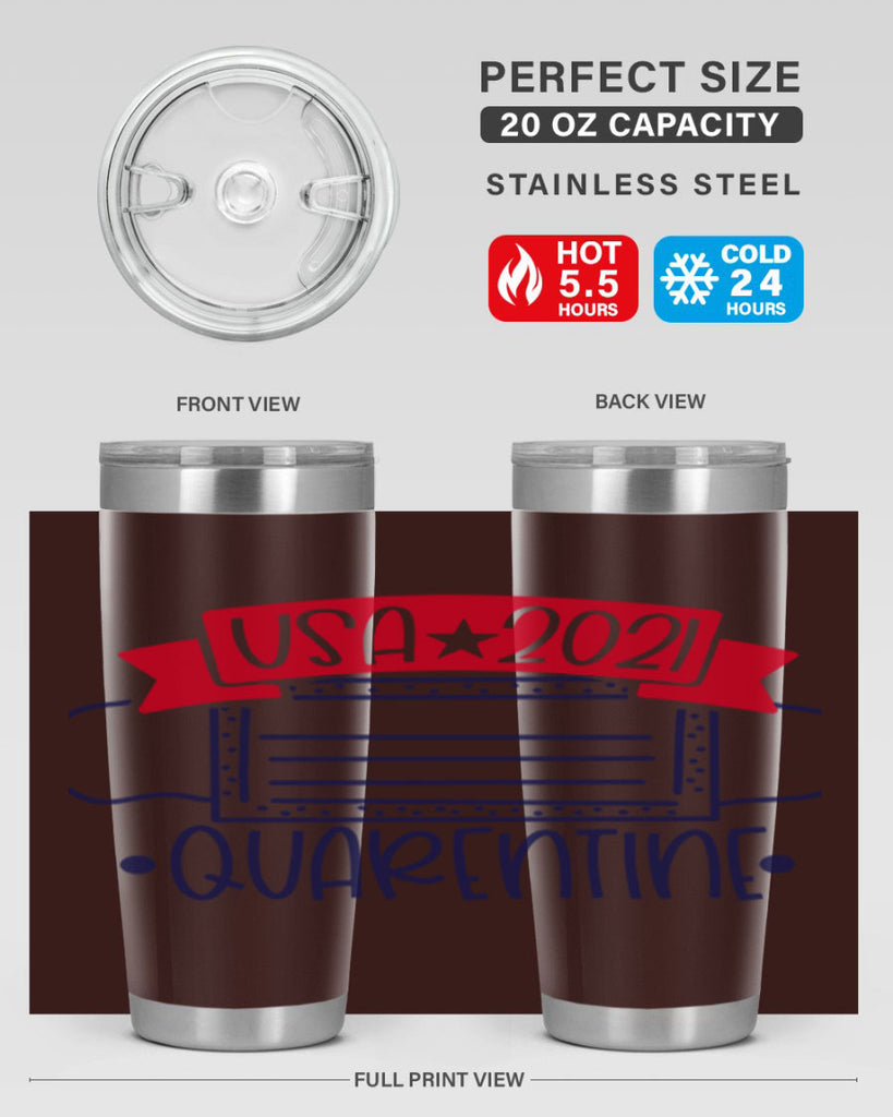 USA Quarentine Style 183#- Fourt Of July- Tumbler