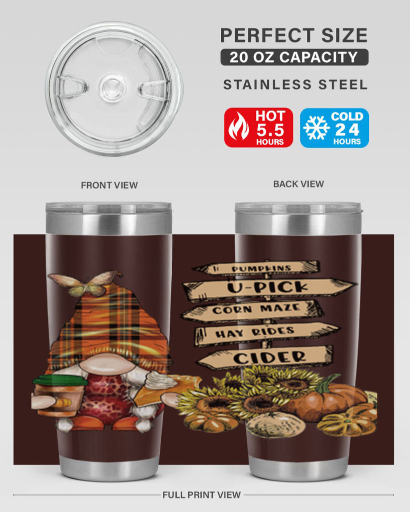 VintageFallGnome 625#- fall- Tumbler