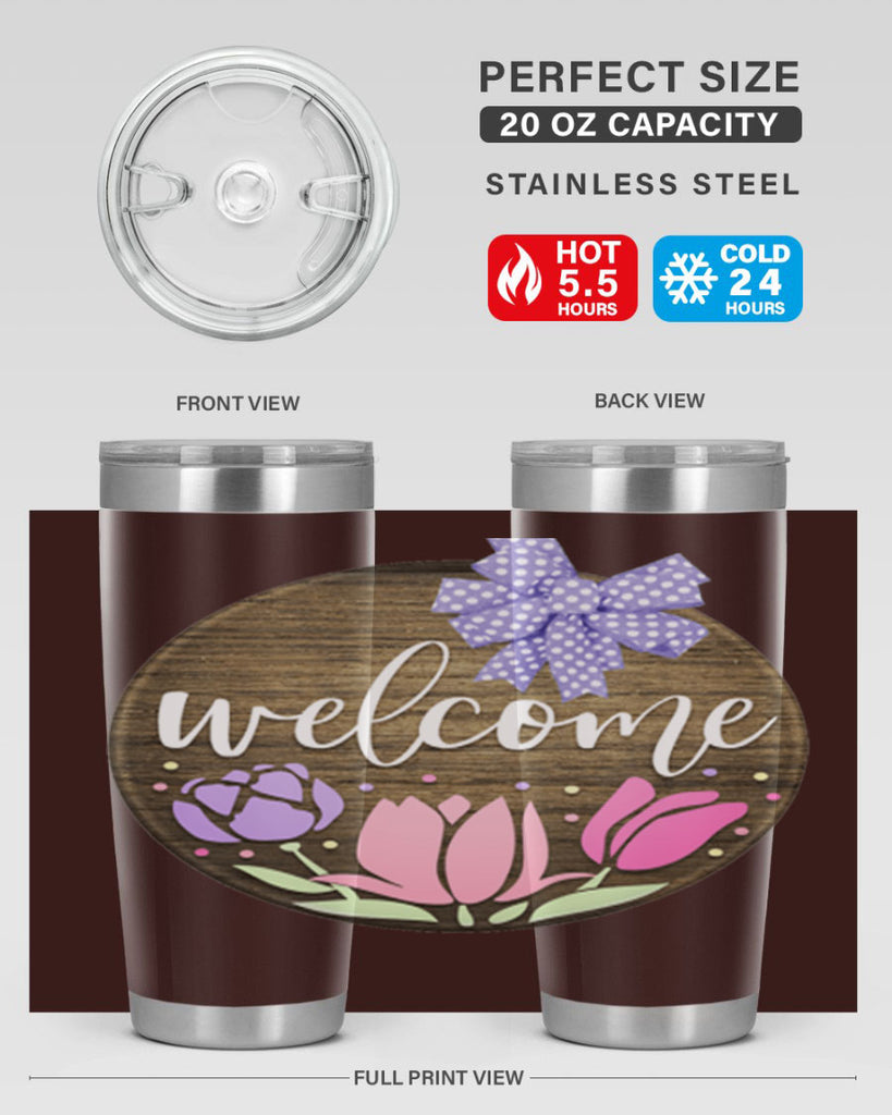 Welcome three flowers Mockup586#- spring- Tumbler