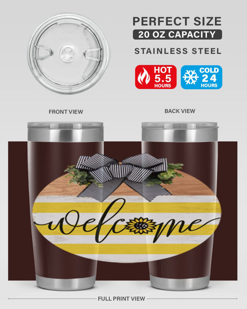 Welcome with sunflower Mockup591#- spring- Tumbler