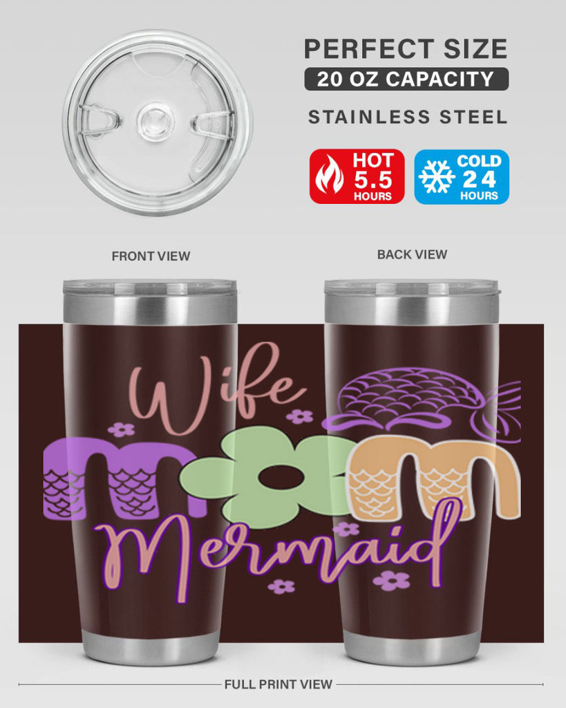 Wife Mom Mermaid 677#- mermaid- Tumbler