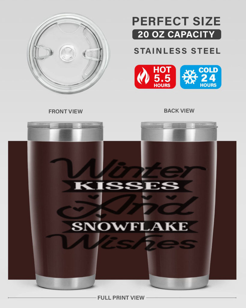 Winter Kisses And Snowflake Wishes 515#- winter- Tumbler