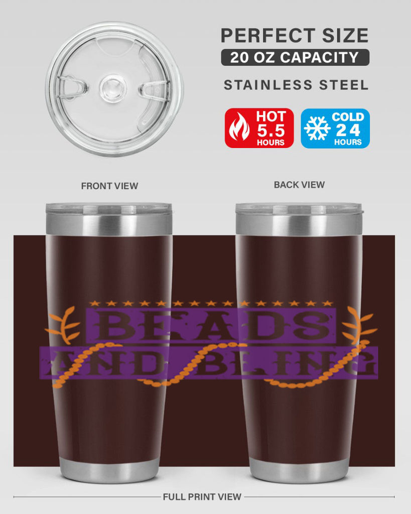 beads and bling 40#- mardi gras- Tumbler