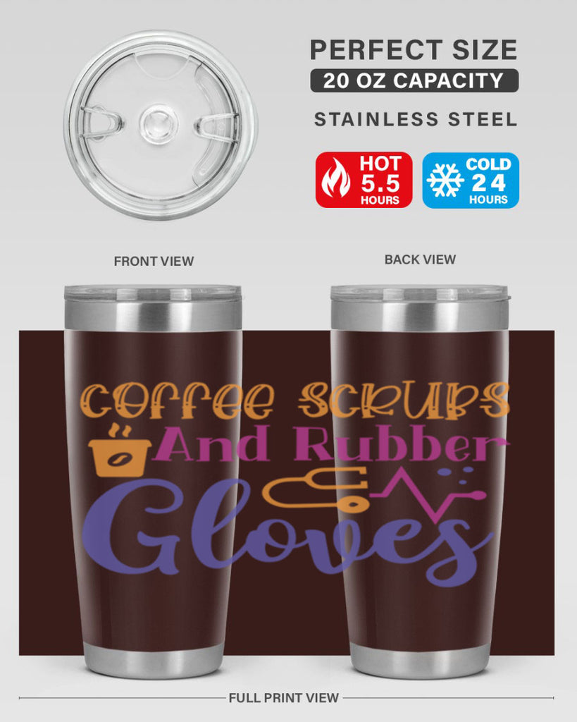 coffee scrubs and rubber gloves Style 392#- nurse- tumbler