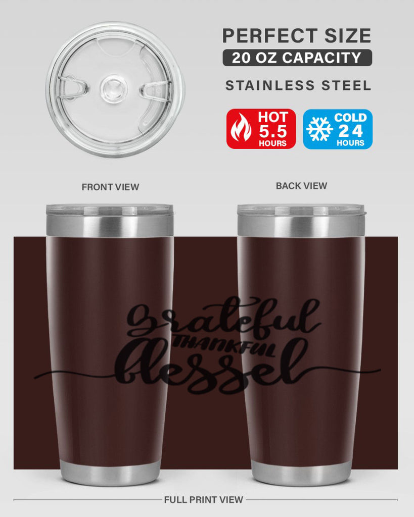 grateful thankful blessed 56#- thanksgiving- Tumbler