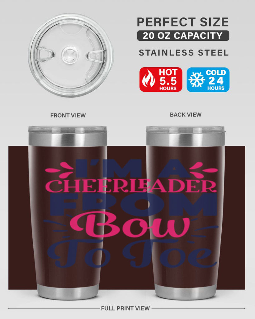 im a cheerleader bow to toe 1743#- cheer- Tumbler