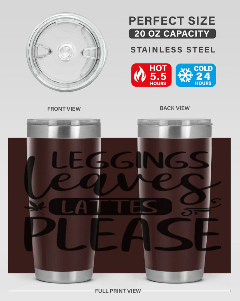 leggings leaves lattes please 396#- fall- Tumbler
