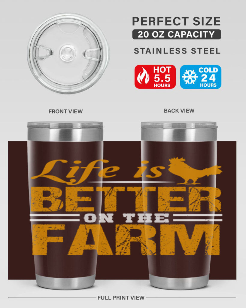 life is better on the farm 44#- farming and gardening- Tumbler