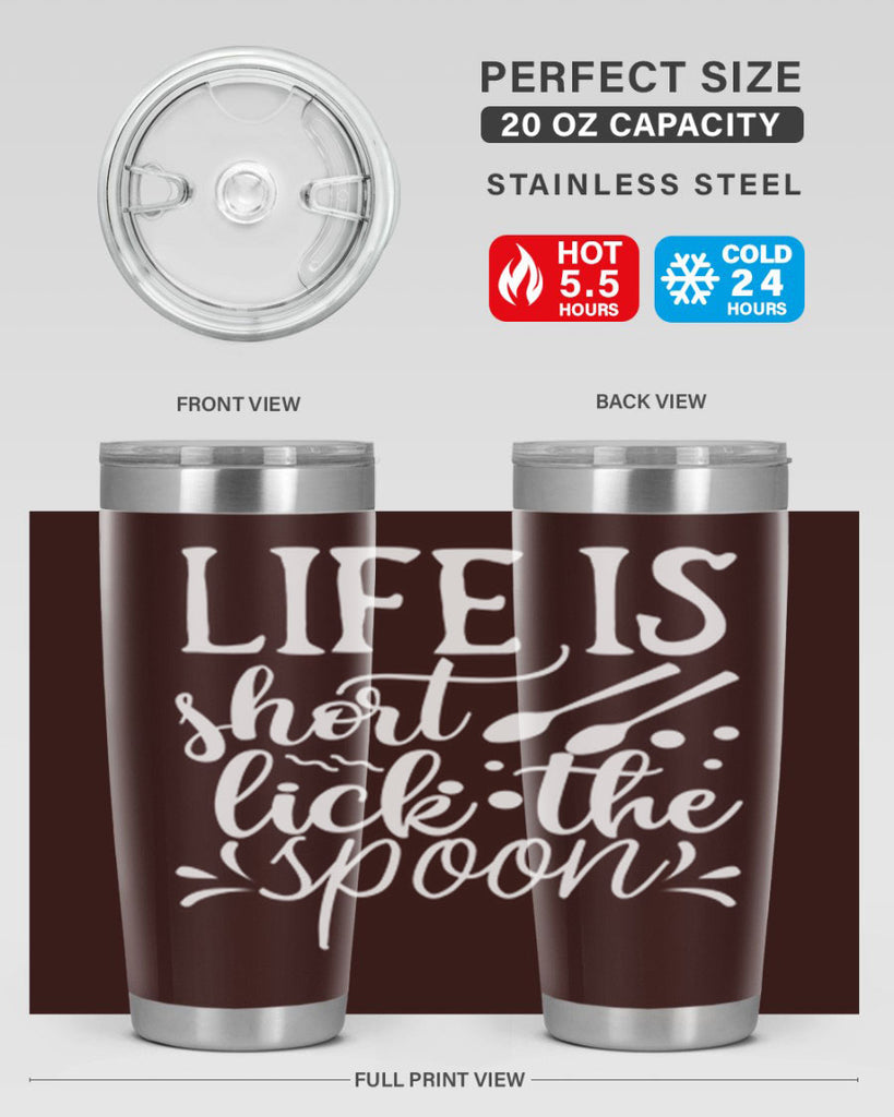 life is short lick the spoon 25#- kitchen- Tumbler