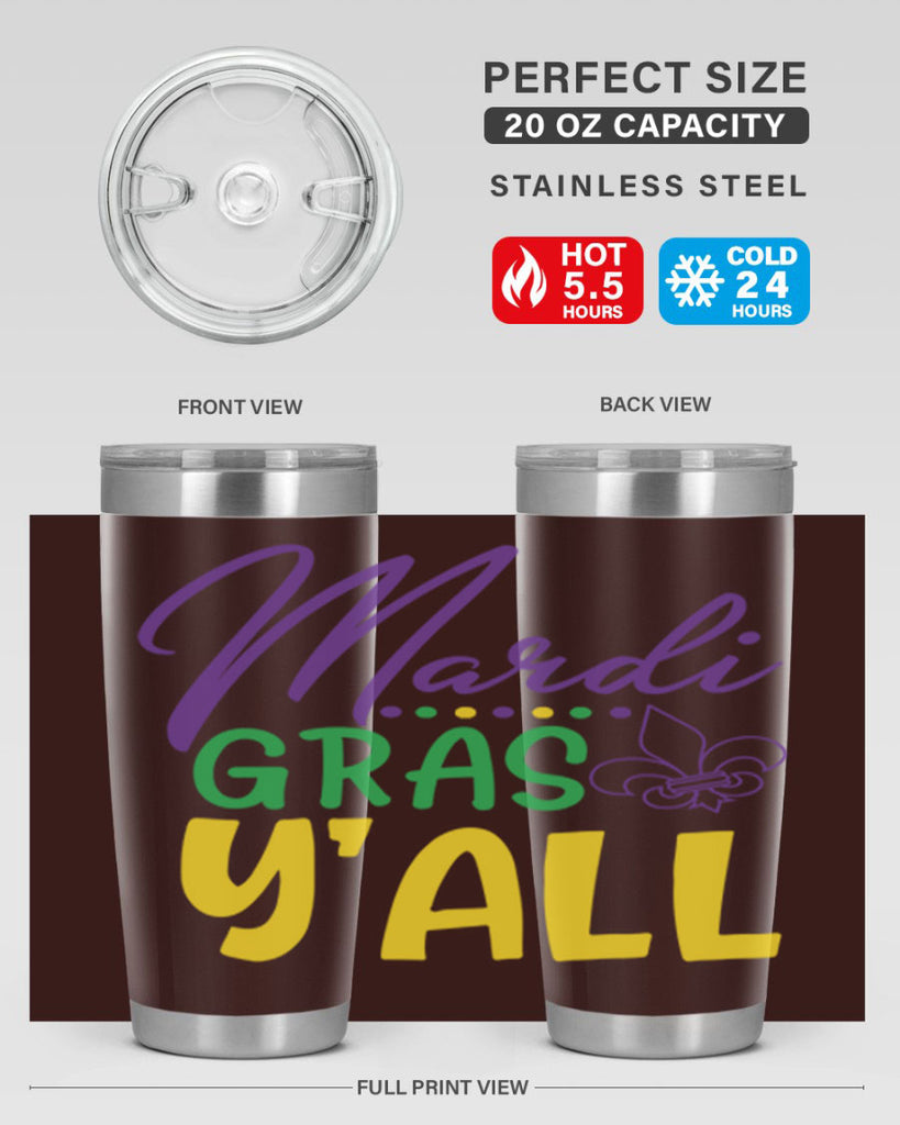 mardi gras yall 77#- mardi gras- Tumbler