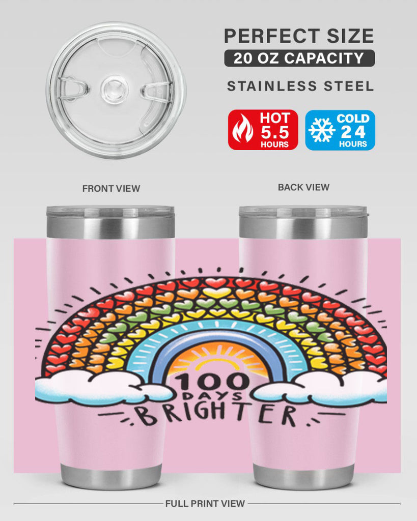 100 Days Brighter PNG 29#- 100 days of school- Tumbler