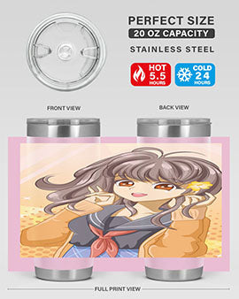 A beautiful and happy girl back to school 90#- anime- Tumbler