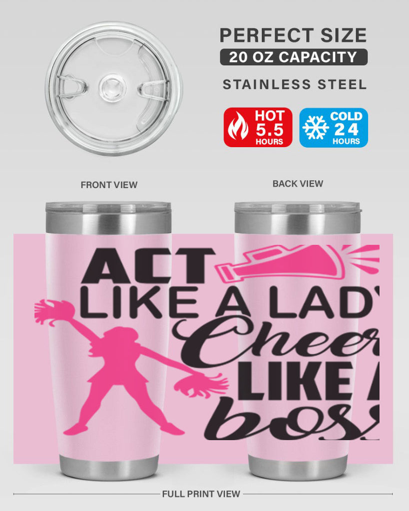 Act like a lady Cheer like a boss 1486#- cheer- Tumbler