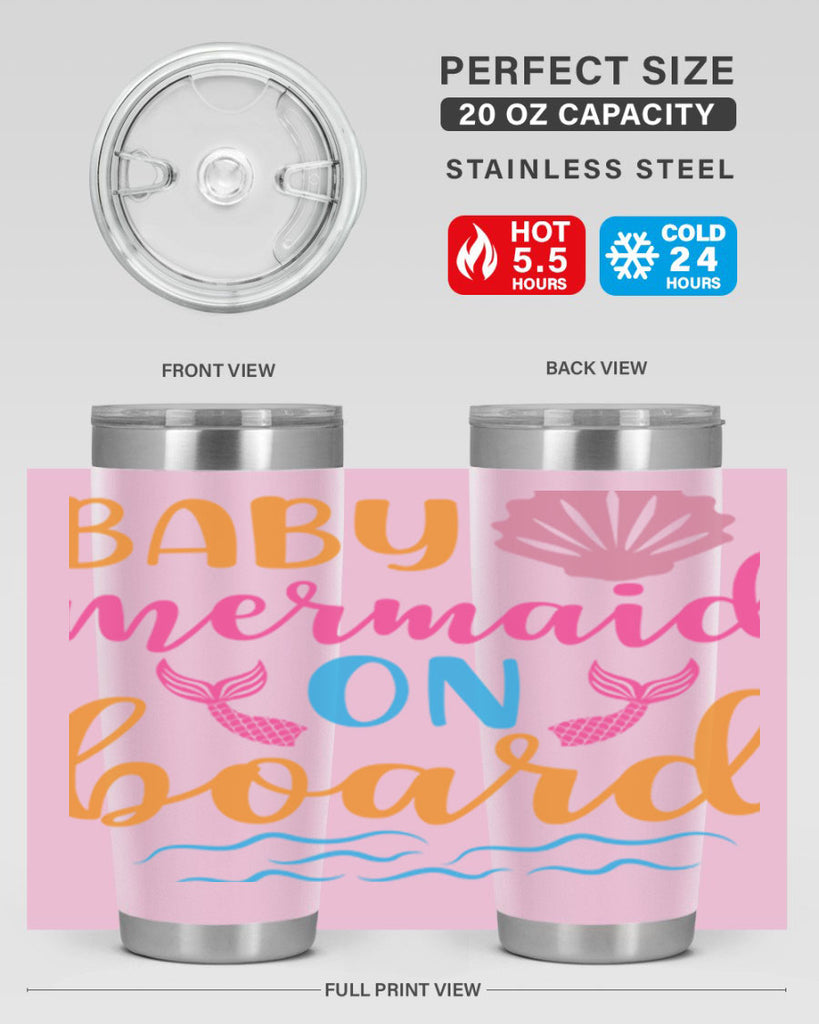 Baby Mermaid On Board 39#- mermaid- Tumbler