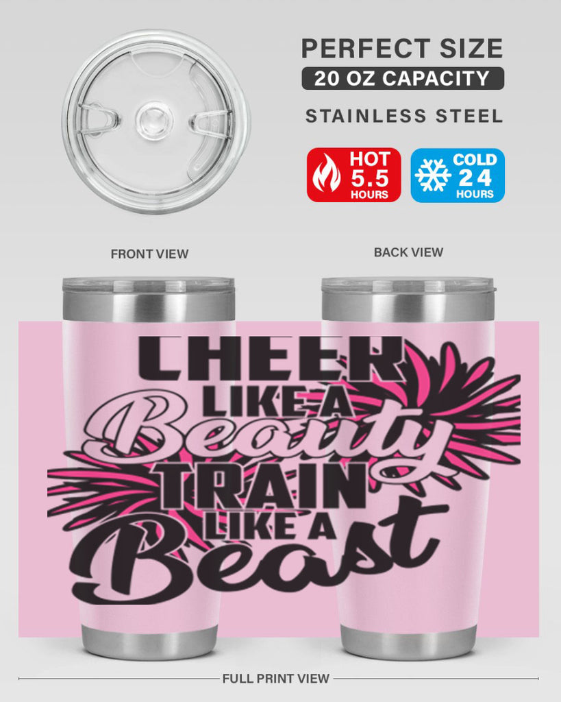 Cheer like a Beauty Train like a Beast 1388#- cheer- Tumbler