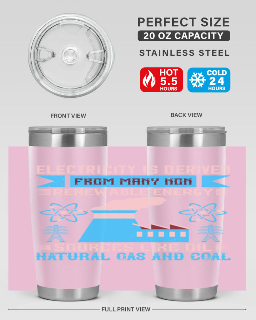 Electricity is derived from many nonrenewable and coal Style 47#- electrician- tumbler