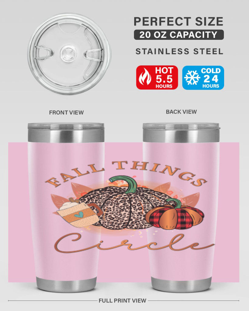 Fall Things Circle 133#- fall- Tumbler