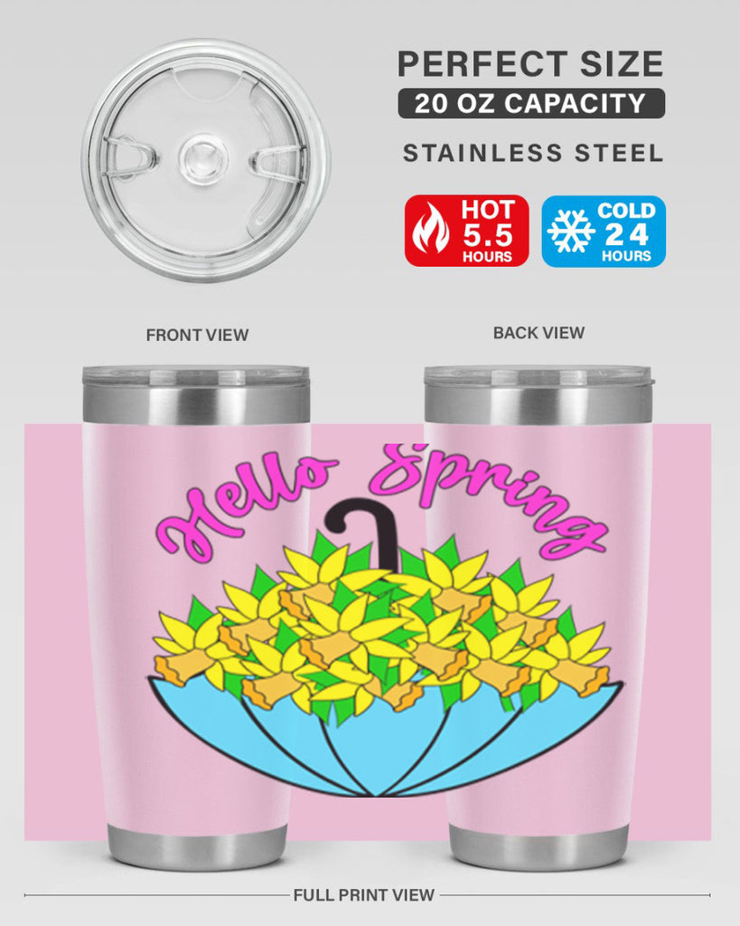 Hello Spring Umbrella Daffodils207#- spring- Tumbler