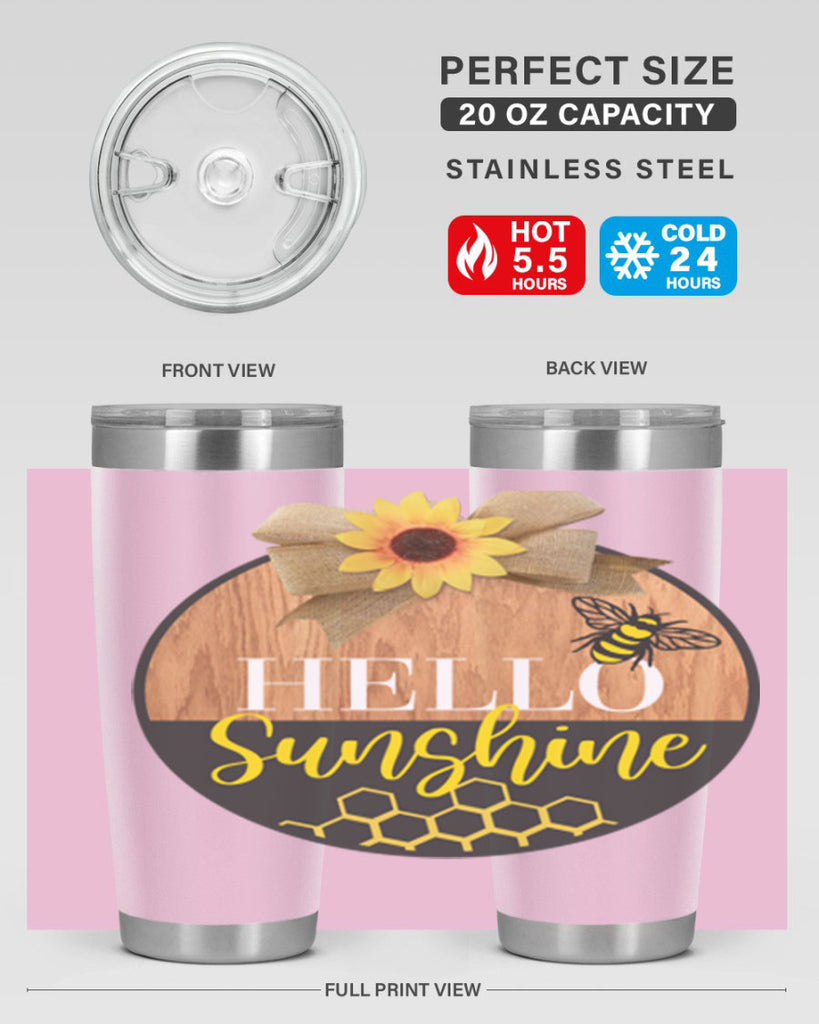 Hello Sunshine and bee Mockup215#- spring- Tumbler