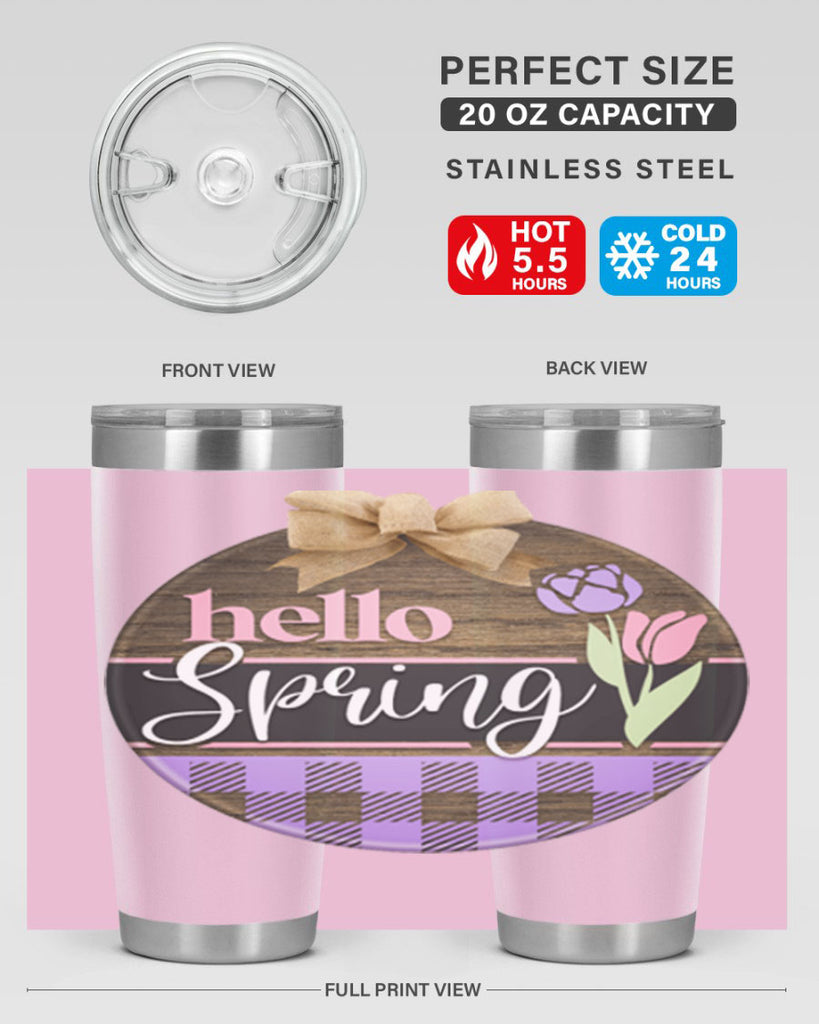 Hello spring plaid Mockup205#- spring- Tumbler
