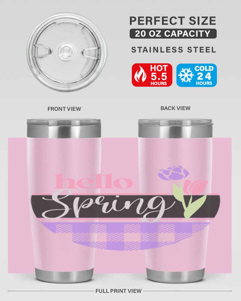 Hello spring plaid206#- spring- Tumbler