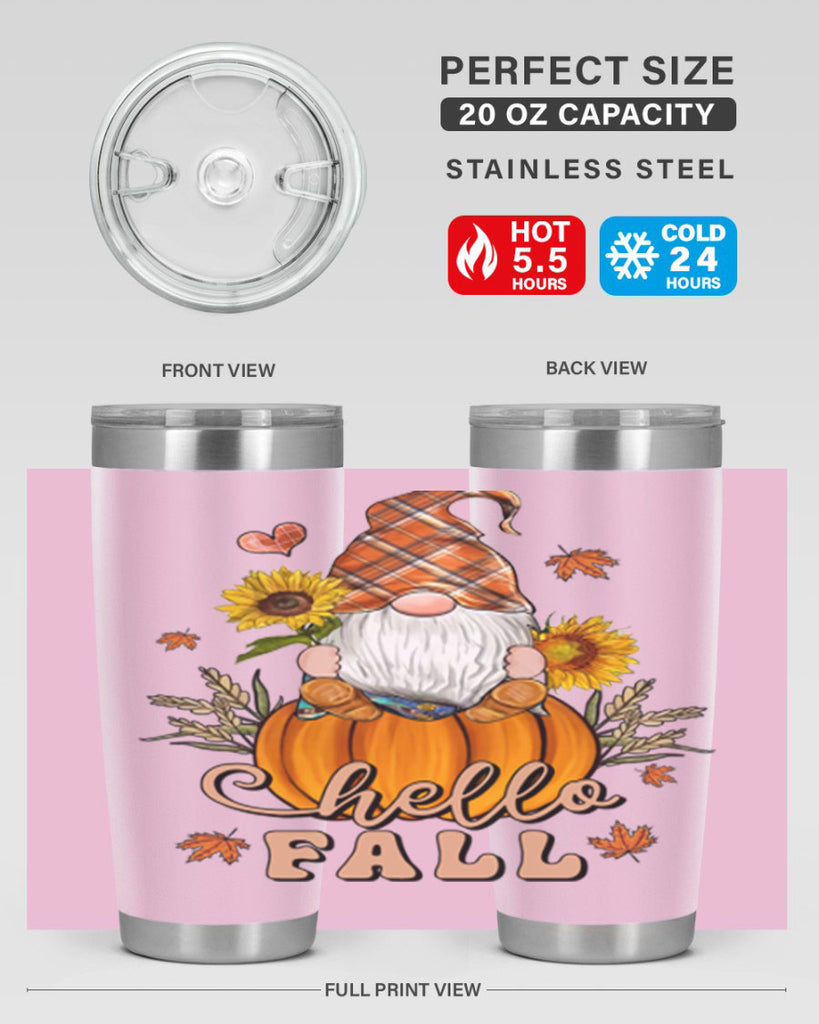 HelloFallAutumnGnome 298#- fall- Tumbler
