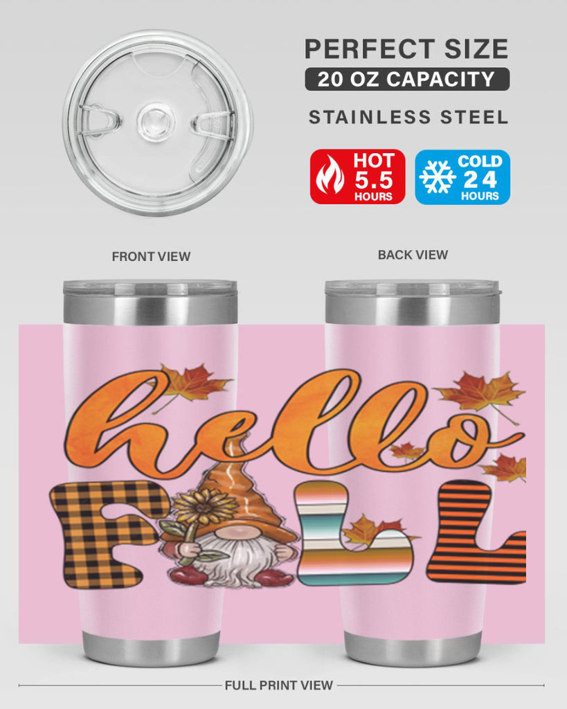 HelloFallVintageGnome 299#- fall- Tumbler