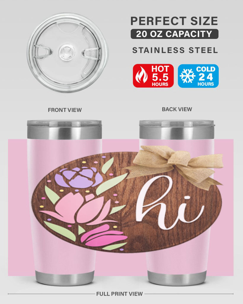 Hi pink flowers Mockup237#- spring- Tumbler