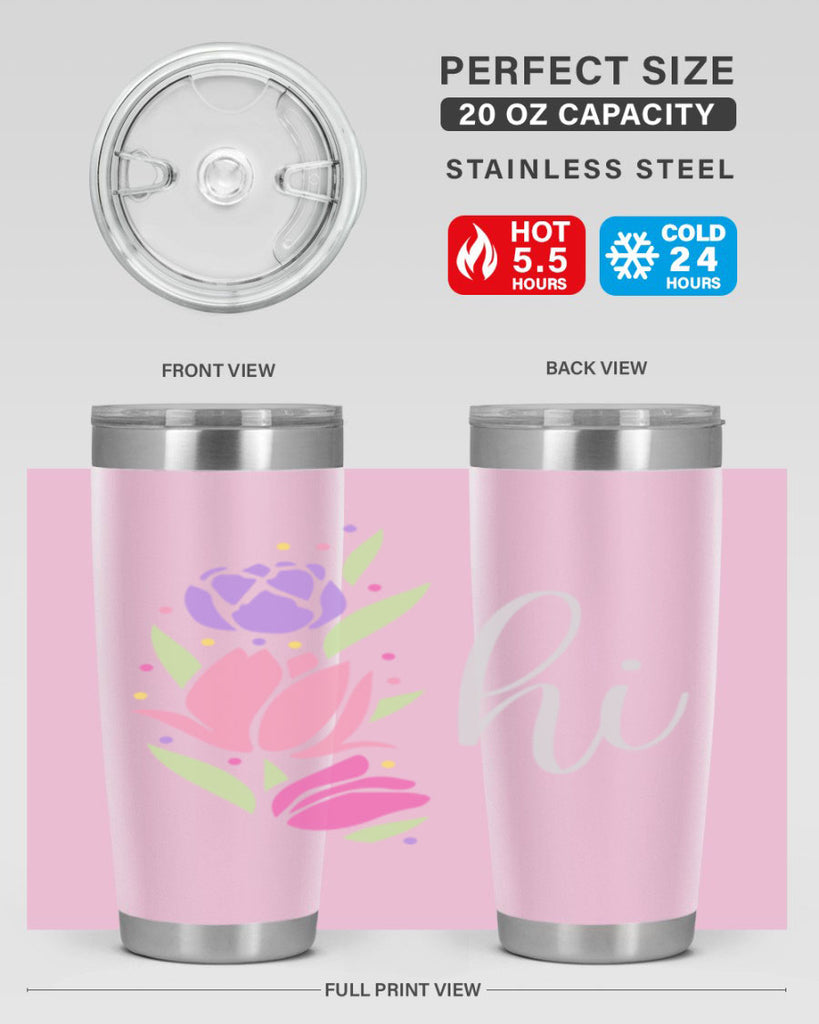 Hi pink flowers238#- spring- Tumbler