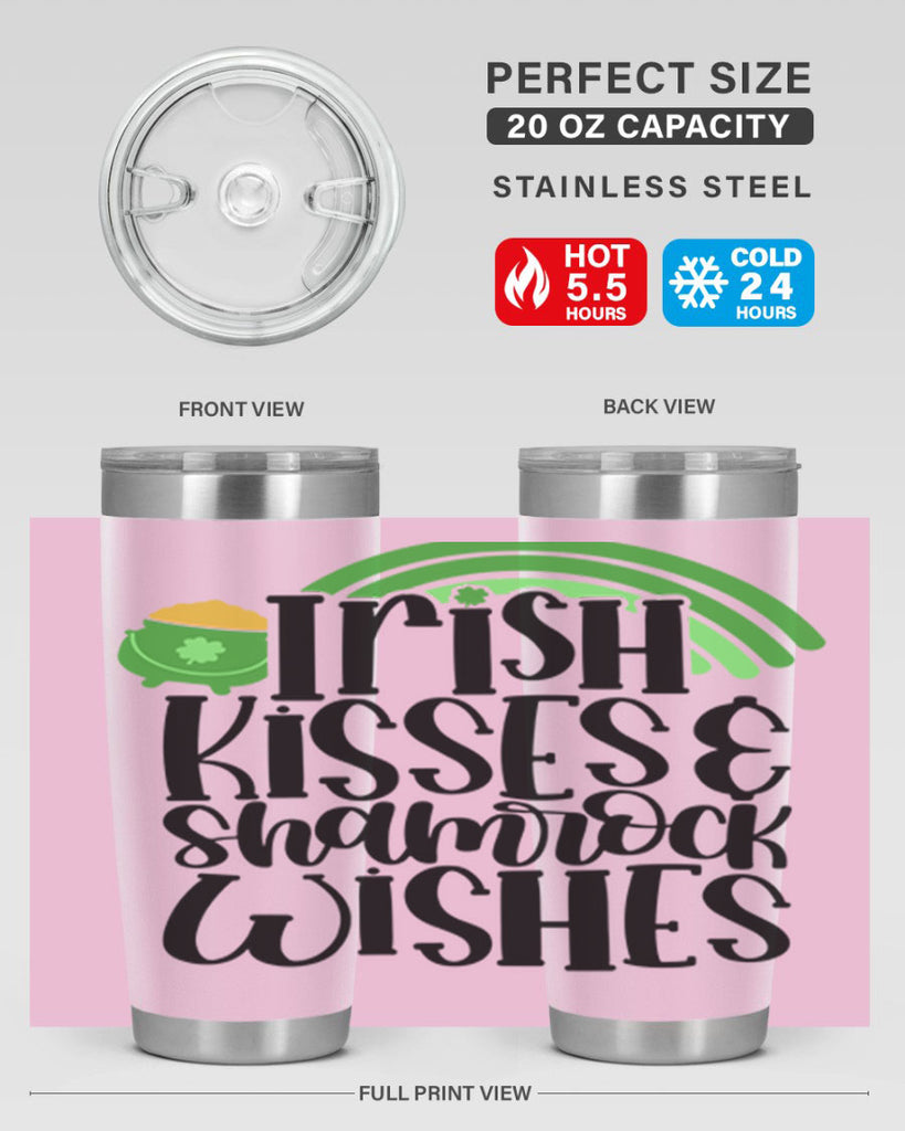 Irish Kisses Shamrock Wishes Style 80#- St Patricks Day- Tumbler