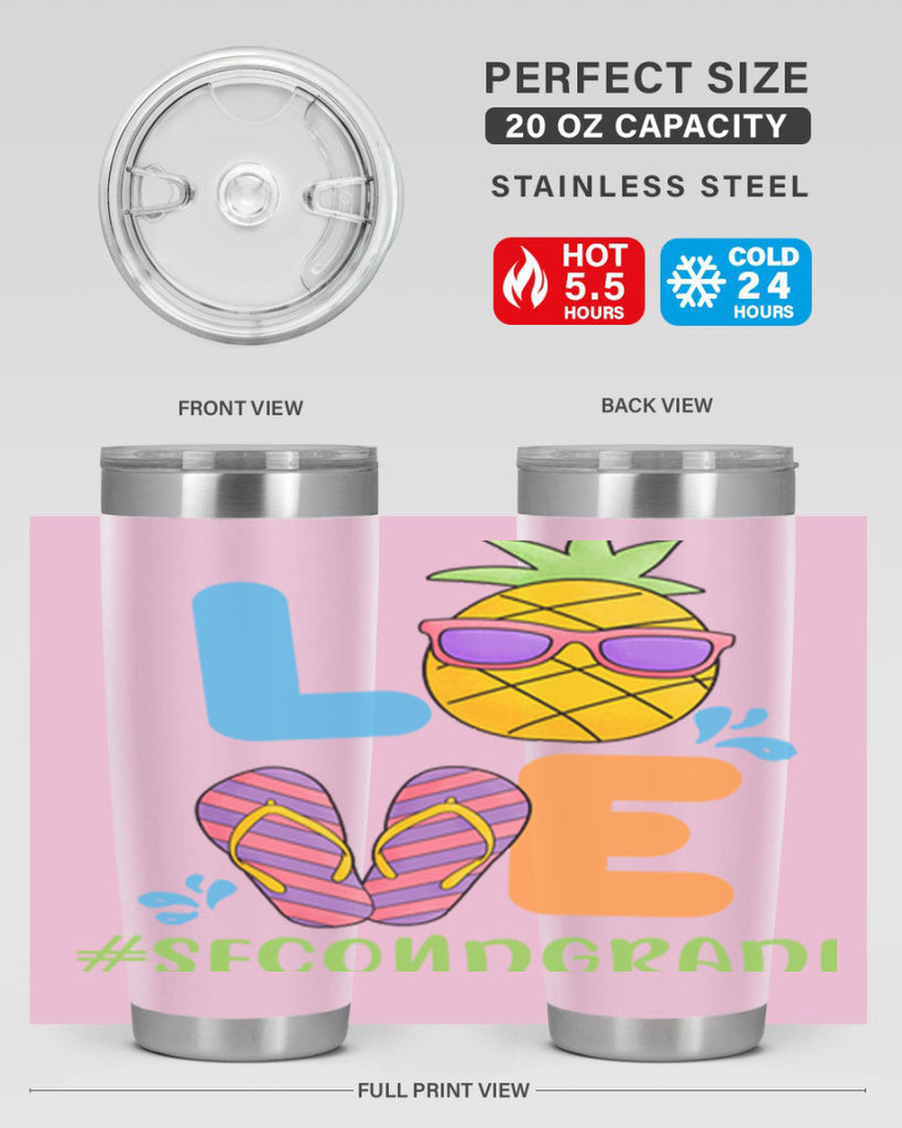 LOVE 2nd Grade Summer Pineapple 17#- second grade- Tumbler