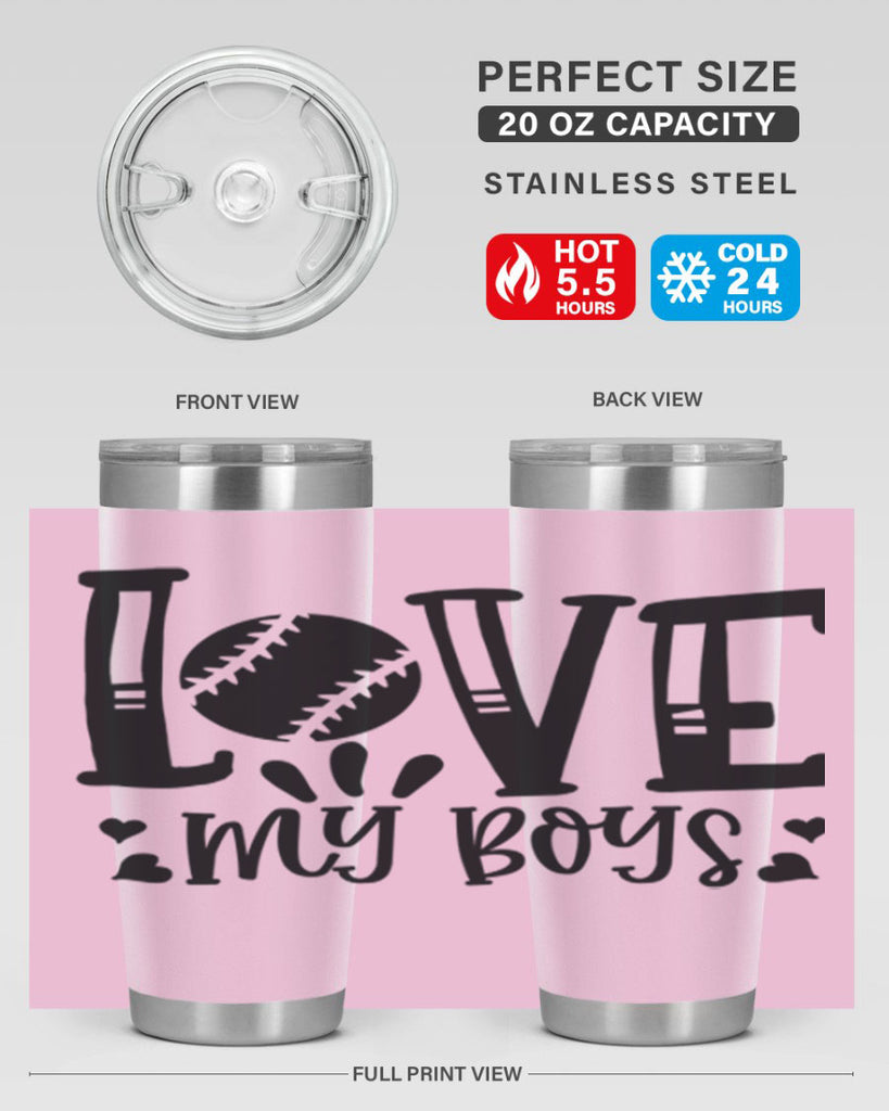 Love My Boys 2053#- baseball- Tumbler