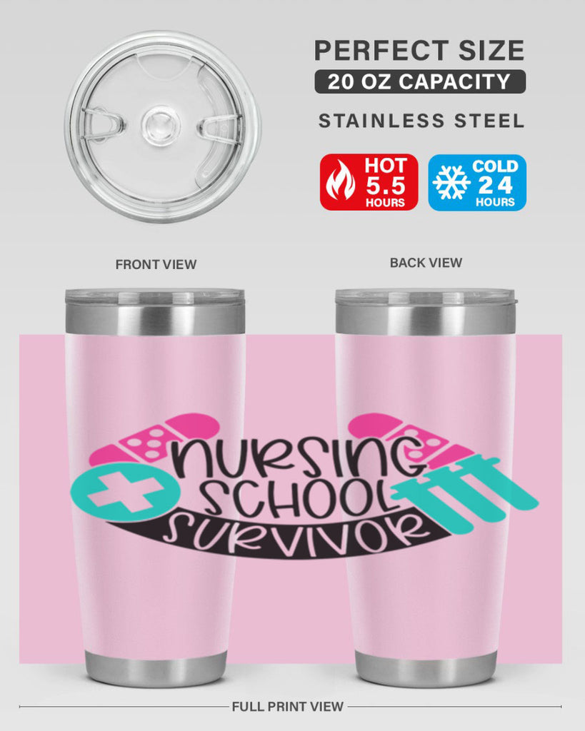 Nursing School Survivor Style Style 64#- nurse- tumbler