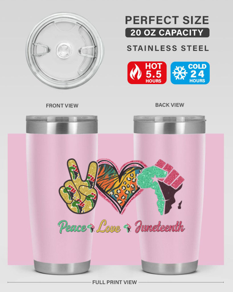 Peace Love Juneteenth Day Fist Png 8#- Juneteenth- tumbler