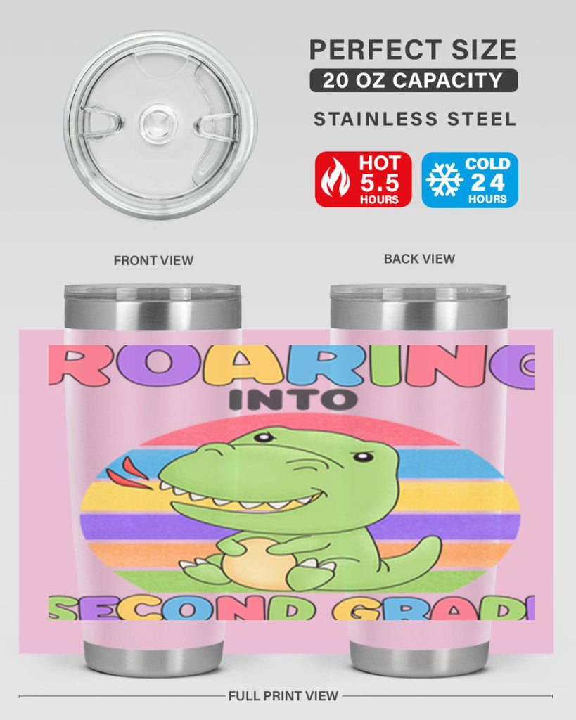 Roaring to 2nd Grade Trex 23#- second grade- Tumbler