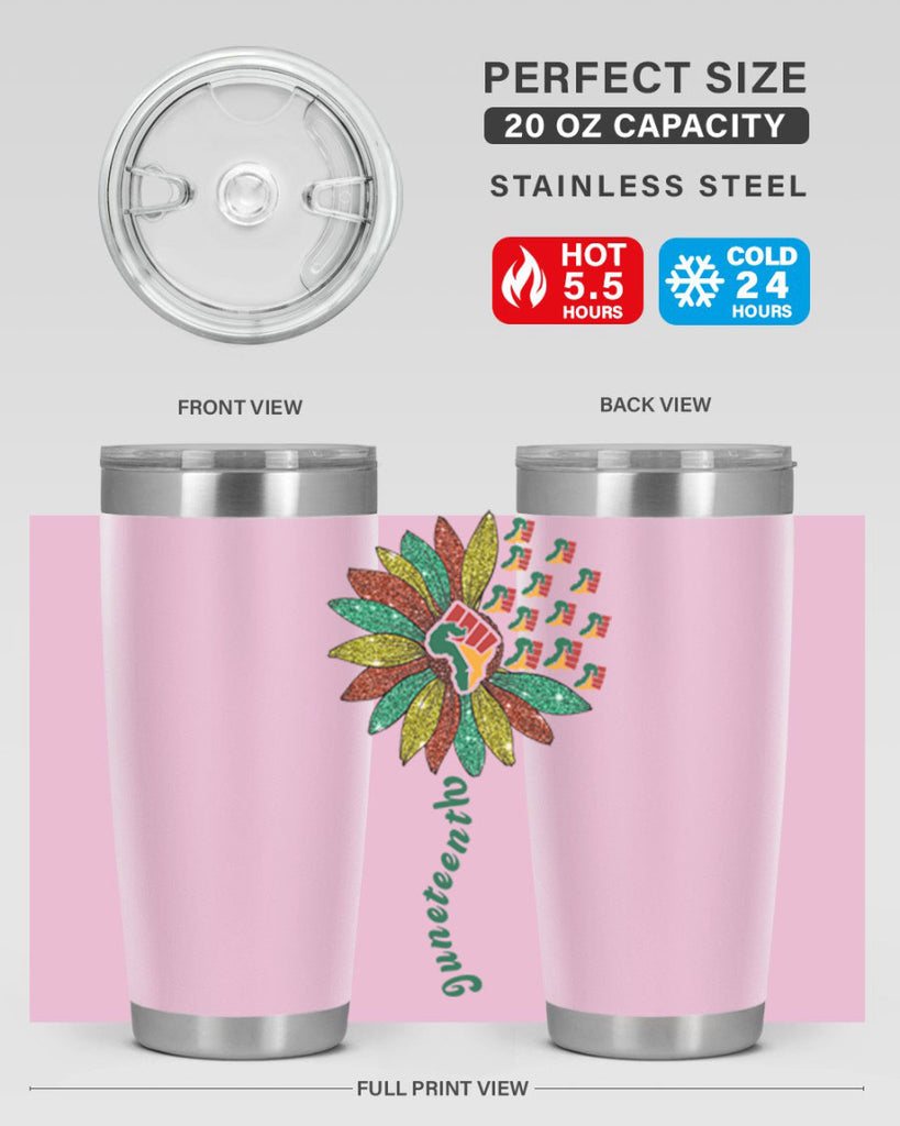 Sunflower Fist Juneteenth Black History 24#- Juneteenth- tumbler