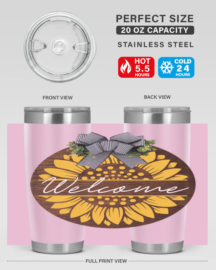 Welcome Sunflower Mockup584#- spring- Tumbler