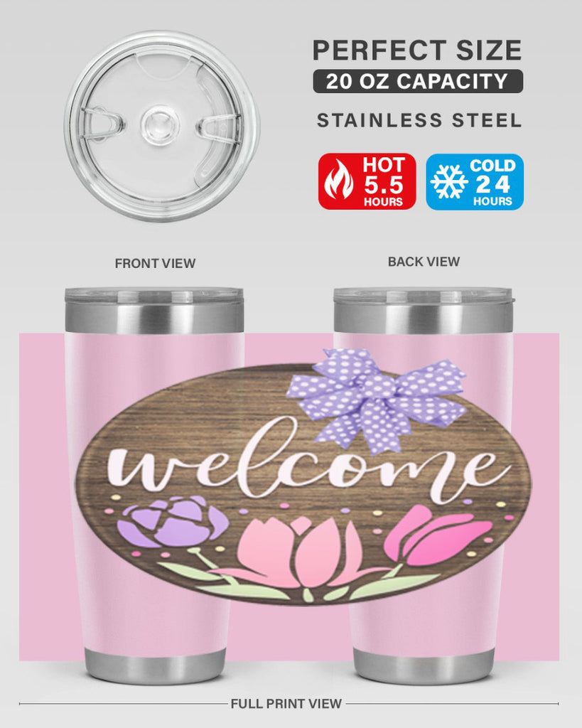 Welcome three flowers Mockup586#- spring- Tumbler