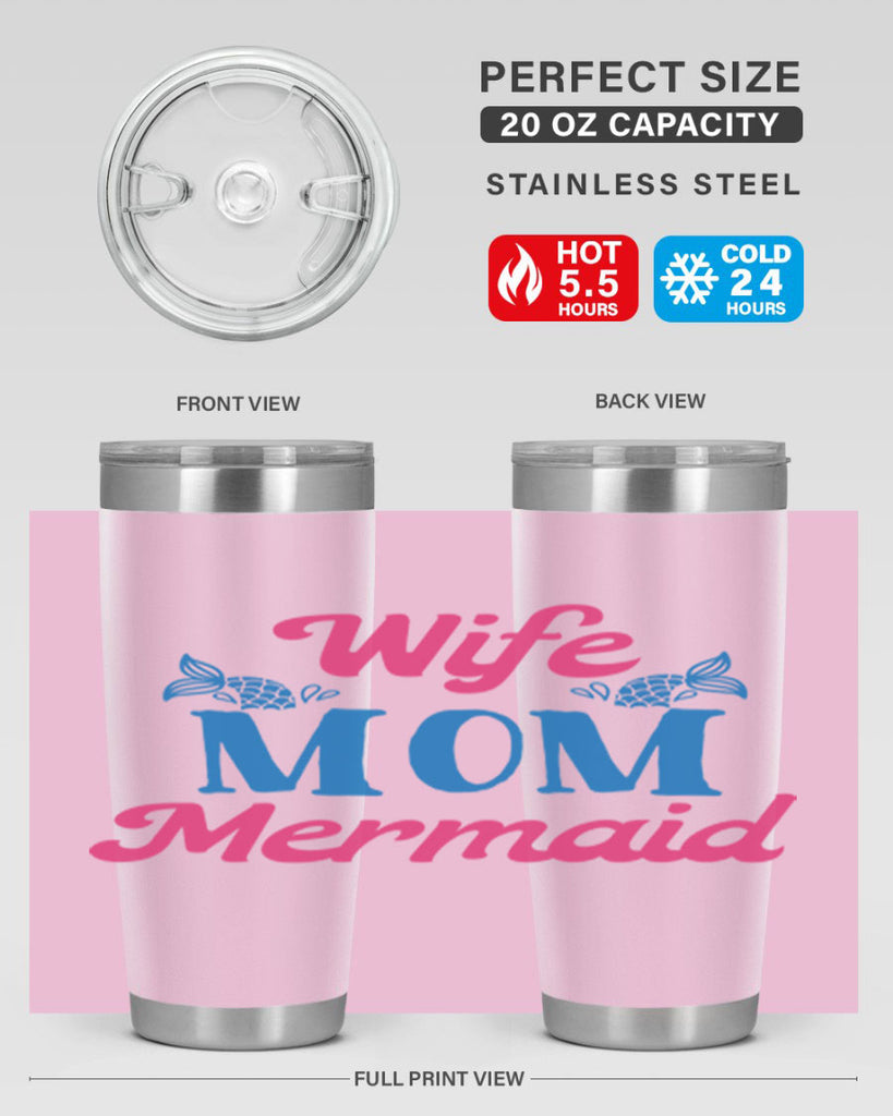 Wife Mom Mermaid 670#- mermaid- Tumbler
