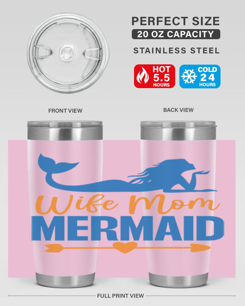 Wife Mom Mermaid 673#- mermaid- Tumbler