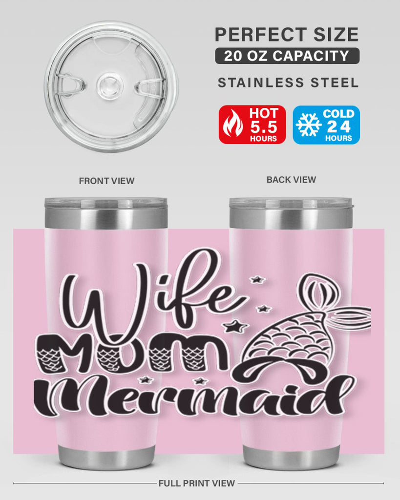 Wife Mom Mermaid 675#- mermaid- Tumbler