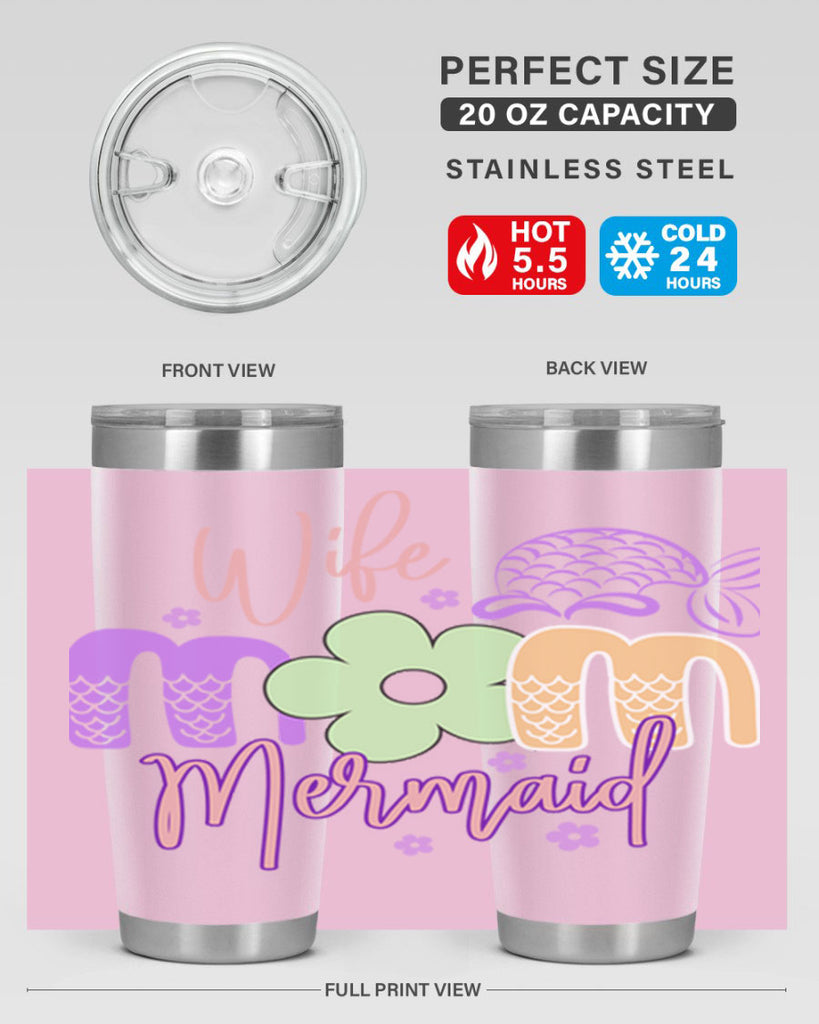 Wife Mom Mermaid 677#- mermaid- Tumbler